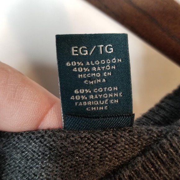 Perry Ellis Mens Sweater XL‎ Gray Black Purple Striped Long Sleeve Cotton Blend - Picture 5 of 11